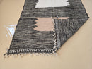 Handwoven Moroccan Wool Area Rug – Black and White Boho Berber Carpet with Terracotta Accent – Soft Wool Living Room Rug by 100kends