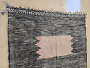 Handwoven Moroccan Wool Area Rug – Black and White Boho Berber Carpet with Terracotta Accent – Soft Wool Living Room Rug by 100kends