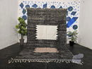 Handwoven Moroccan Wool Area Rug – Black and White Boho Berber Carpet with Terracotta Accent – Soft Wool Living Room Rug by 100kends
