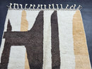 Custom Mrirt Wool Rug – Abstract Moroccan Design in Cream, Beige & Brown | Handmade High Quality Soft Wool Area Rug by 100kends