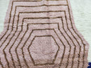 Custom Moroccan Mrirt Rug – Handmade Geometric Wool Carpet in Pink, Brown, Blue & White – Abstract Berber Design – Any Size by 100kends