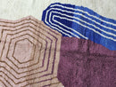 Custom Moroccan Mrirt Rug – Handmade Geometric Wool Carpet in Pink, Brown, Blue & White – Abstract Berber Design – Any Size by 100kends