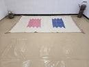 Handmade Custom Moroccan Rug – Beni Ourain Wool Berber Carpet with Blue & Purple Trellis Design | Modern Moroccan Area Rug by 100kends