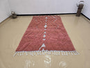 Moroccan Beni Ourain Rug — Geometric Wool Carpet in Warm Terracotta Pink, Custom Sizes, Artisan Berber Home Décor for Living Rooms & Bedroom