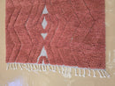 Moroccan Beni Ourain Rug — Geometric Wool Carpet in Warm Terracotta Pink, Custom Sizes, Artisan Berber Home Décor for Living Rooms & Bedroom
