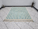 Custom Moroccan Beni Ourain Rug – Handmade Wool Green & White Berber Carpet – Large Area Rugs, Living Room Decor, Custom Sizes Available