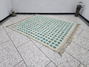 Custom Moroccan Beni Ourain Rug – Handmade Wool Green & White Berber Carpet – Large Area Rugs, Living Room Decor, Custom Sizes Available