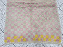 Handmade Moroccan Wool Checkered Rug – Beige, Pink & Yellow Funky Checkerboard Design | Custom Beni Ourain Area Rug | 100kends