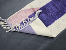 Custom Morocan Runner Mrirt Rug – Handwoven Abstract Wool Rug in Purple & Pink, Geometric Art Design – Modern Pastel Hallway rug by 100kends