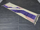 Custom Morocan Runner Mrirt Rug – Handwoven Abstract Wool Rug in Purple & Pink, Geometric Art Design – Modern Pastel Hallway rug by 100kends