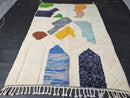 Custom Colorful Wool Mrirt Rug – Abstract Moroccan Carpet, Modern Handmade Berber Wool Rug – Boho Artisanal Living Room Area Rug by 100kends