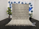 Modern Handmade Moroccan Wool Rug – Geometric Berber Design – Abstract Hand Knotted Oriental Rug – Large Oushak Style Wool Carpet