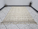 Modern Handmade Moroccan Wool Rug – Geometric Berber Design – Abstract Hand Knotted Oriental Rug – Large Oushak Style Wool Carpet