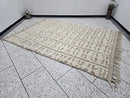 Modern Handmade Moroccan Wool Rug – Geometric Berber Design – Abstract Hand Knotted Oriental Rug – Large Oushak Style Wool Carpet
