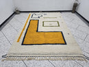 Custom White Moroccan Rug with Geometric Patterns – Beni Ourain Wool Carpet, Shag Berber Area Rug, Afrikesh Style Dining Room Rug by 100kend