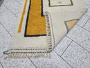 Custom White Moroccan Rug with Geometric Patterns – Beni Ourain Wool Carpet, Shag Berber Area Rug, Afrikesh Style Dining Room Rug by 100kend