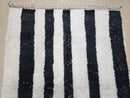 Handmade Moroccan Berber Rug – Custom Woven Wool Carpet, Black with White Accents, Bohemian Living Room Rug, Unique Modern Home Décor