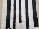 Handmade Moroccan Berber Rug – Custom Woven Wool Carpet, Black with White Accents, Bohemian Living Room Rug, Unique Modern Home Décor