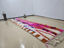 Custom Pink Moroccan Wool Runner Rug – Handwoven Berber Carpet for Hallways – Abstract Moroccan boho Design – Made to Order Rug by 100kends
