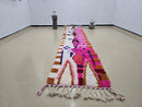 Custom Pink Moroccan Wool Runner Rug – Handwoven Berber Carpet for Hallways – Abstract Moroccan boho Design – Made to Order Rug by 100kends