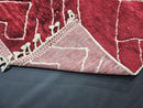 Handwoven Red Moroccan Rug – Custom Wool Berber Love Rug with Heart Motif – Shaggy Boho Carpet – Handmade Deep Red Floor Art rug by 100kends