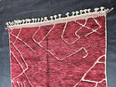 Handwoven Red Moroccan Rug – Custom Wool Berber Love Rug with Heart Motif – Shaggy Boho Carpet – Handmade Deep Red Floor Art rug by 100kends