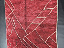 Handwoven Red Moroccan Rug – Custom Wool Berber Love Rug with Heart Motif – Shaggy Boho Carpet – Handmade Deep Red Floor Art rug by 100kends