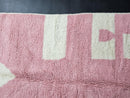 Custom Moroccan Rug - Pink and White Abstract Wool Rug - Handmade Soft Fluffy Carpet - Geometric Pastel Area Rug - Custom Sizes available
