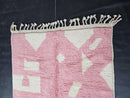 Custom Moroccan Rug - Pink and White Abstract Wool Rug - Handmade Soft Fluffy Carpet - Geometric Pastel Area Rug - Custom Sizes available