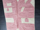 Custom Moroccan Rug - Pink and White Abstract Wool Rug - Handmade Soft Fluffy Carpet - Geometric Pastel Area Rug - Custom Sizes available