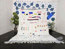 Custom Moroccan Mrirt Rug - Colorful Abstract Wool Carpet - Handwoven White Tribal Boho Rug - Modern Geometric Berber Art by 100kends