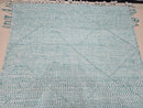 Custom Moroccan Green Wool Rug – Handwoven Beni Ourain Geometric Carpet – Modern Boho Berber Area Rug – Handmade Wool Floor Décor