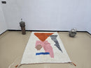 Custom Moroccan Wool Rug – Handmade Abstract Berber Carpet in Boho Geometric Design – Colorful Wool Area Rug – AnySize Available by 100kends