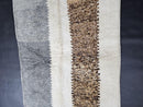 Modern Moroccan Wool Rug - Handwoven Cream, Brown, Grey & Blue Mrirt Rug - Custom Cozy Minimalist Boho Geometric Abstract Wool Carpet