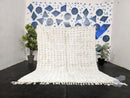 Custom Moroccan Mrirt Rug - Handwoven White Wool Rug - Fluffy Moroccan Area Rug - Plush Wool Living Room Rug - Boho Handmade Wool Carpet