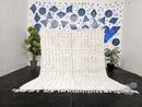 Custom Moroccan Mrirt Rug - Handwoven White Wool Rug - Fluffy Moroccan Area Rug - Plush Wool Living Room Rug - Boho Handmade Wool Carpet