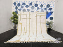 Custom Moroccan Mrirt Rug - Modern Abstract Handmade Wool Rug - White and Gold Geometric Berber Rug - Minimal Boho Wool Area Rug Decor