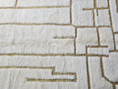 Custom Moroccan Mrirt Rug - Modern Abstract Handmade Wool Rug - White and Gold Geometric Berber Rug - Minimal Boho Wool Area Rug Decor