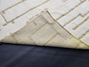 Custom Moroccan Mrirt Rug - Modern Abstract Handmade Wool Rug - White and Gold Geometric Berber Rug - Minimal Boho Wool Area Rug Decor