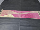 Custom Moroccan Runner Rug - Pink Wool Mrirt Rug - Abstract Handmade Hallway Runner - Boho Long Rug - Modern Colorful Runner Rug by 100kends
