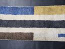 Custom Moroccan Runner Rug, Abstract Wool Runner rug, Handmade Modern Rug, Blue Yellow Runner rug, Geometric Berber Mrirt Carpet by 100kends