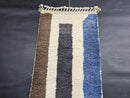 Custom Moroccan Runner Rug, Abstract Wool Runner rug, Handmade Modern Rug, Blue Yellow Runner rug, Geometric Berber Mrirt Carpet by 100kends