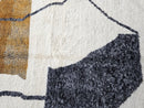 Custom Moroccan Rug - Handmade Wool Area Rug, Abstract Geometric Carpet, Soft Plush Modern Decor in Gray, White & Yellow rug by 100kends