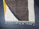 Custom Moroccan Rug - Handmade Wool Area Rug, Abstract Geometric Carpet, Soft Plush Modern Decor in Gray, White & Yellow rug by 100kends