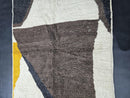 Custom Moroccan Rug - Handmade Wool Area Rug, Abstract Geometric Carpet, Soft Plush Modern Decor in Gray, White & Yellow rug by 100kends