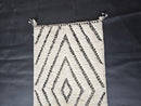 Custom Black White Wool Moroccan Runner Rug - Diamond Pattern Mrirt Carpet - Handmade Geometric Hallway Rug - Long Boho Berber Decor rug