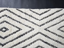 Custom Black White Wool Moroccan Runner Rug - Diamond Pattern Mrirt Carpet - Handmade Geometric Hallway Rug - Long Boho Berber Decor rug