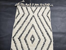 Custom Black White Wool Moroccan Runner Rug - Diamond Pattern Mrirt Carpet - Handmade Geometric Hallway Rug - Long Boho Berber Decor rug