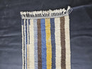 Custom Moroccan Runner Mrirt Rug – Blue Yellow Striped Wool Rug | Handwoven Hallway Berber Rug | Modern Cozy Thin Runner rug by 100kends