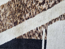 Custom Moroccan Runner Rug - Abstract Boho Hallway Rug, Handwoven Wool Narrow Rug, Neutral Earthy Decor, Unique Modern Style by 100kends